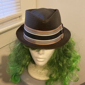 Brown color New York hat co brand Fedora style hat made in USA